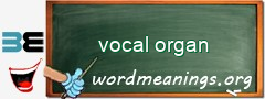 WordMeaning blackboard for vocal organ